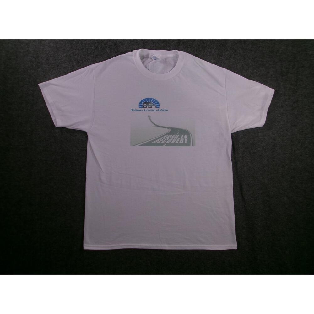 Recovery Housing Maine Shirt Men Large White Inspirational Awareness Sobriety